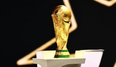 The World Cup trophy is displayed during the draw for the 2026 soccer World Cup at the Kennedy Center in Washington, Friday, Dec. 5, 2025. (Mandel Ngan/Pool Photo via AP)