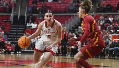 Texas Tech's Gemma Nunez dribbles against Iowa State in a Big 12 women's basketball game Wednesday, Jan. 28, 2026, at United Supermarkets Arena.