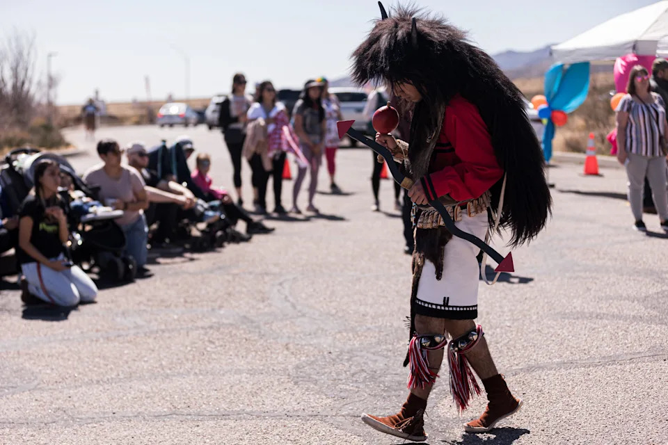 Tigua Youth Dancers perform on the first day of the El Paso Museum of Archeology's Poppies Fest 2023.