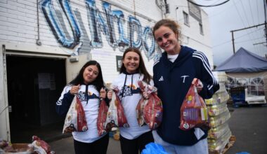 UTEP has once again earned the 2026 Carnegie Community Engagement Classification for its continued and measurable impact across the Paso del Norte region. Pictured: UTEP students help hand out food to community members at the Kelly Center for Hunger Relief.