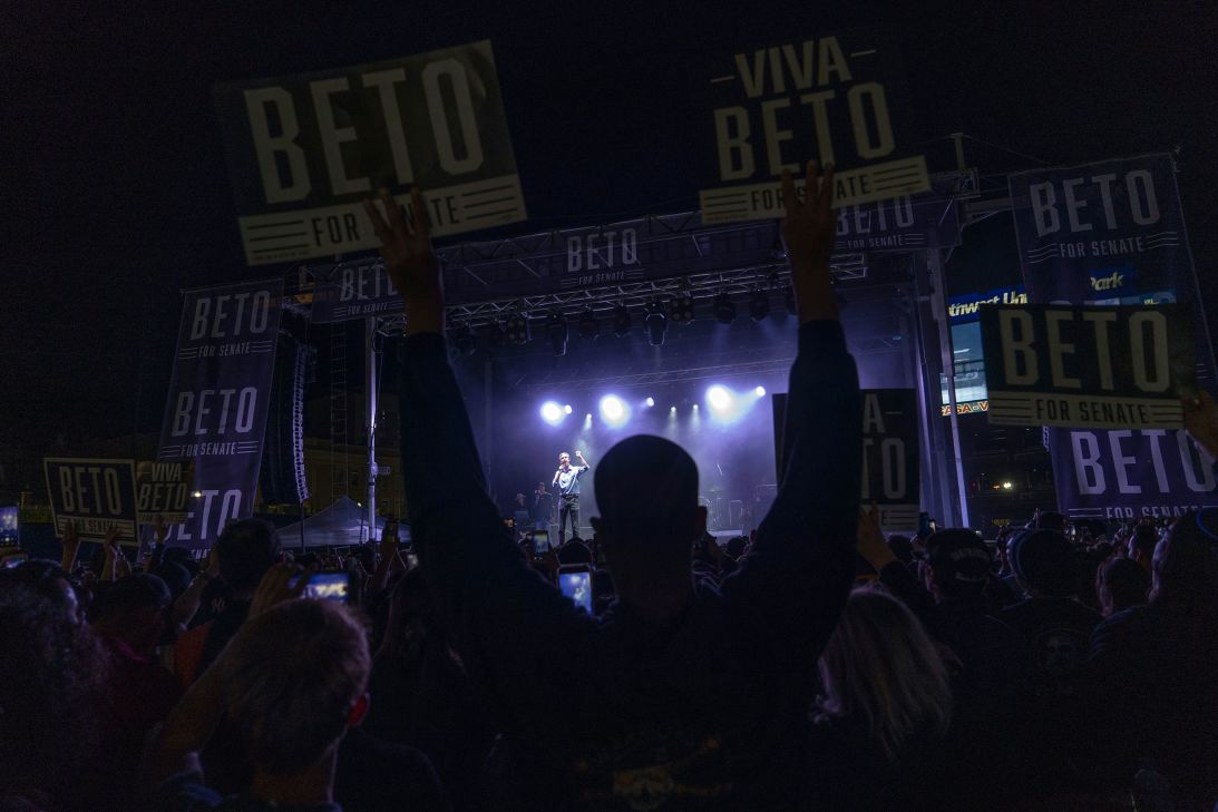 Texas Rep. Beto O'Rourke gives his concession speech during the election night party in downtown El Paso on November 6, 2018.