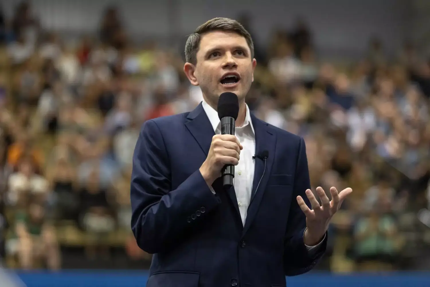 State Rep. James Talarico, D-Austin, speaks at a rally in East Austin in July.