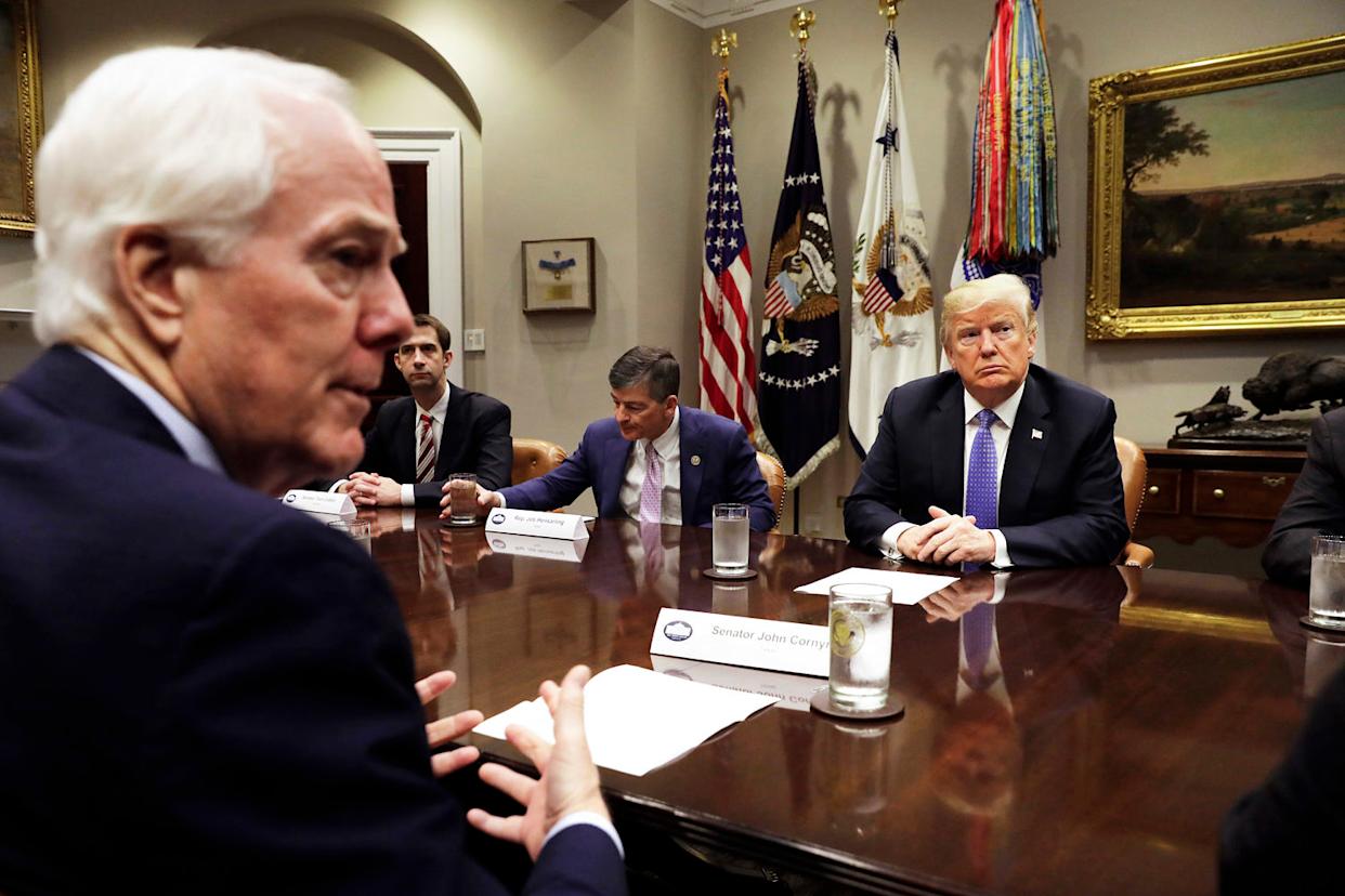President Donald Trump Hosts A Roundtable Discussion On The Foreign Investment Act (Yuri Gripas / Bloomberg via Getty Images file)