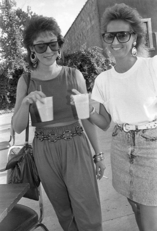 Aug. 24, 1988: Martha Sorrel and Debbie Houser attend the Outdoor Benefit II for the Muscular Dystrophy Association, held at 2100 Main St. Cafe on fringe of Fort Worth's Stockyards area.