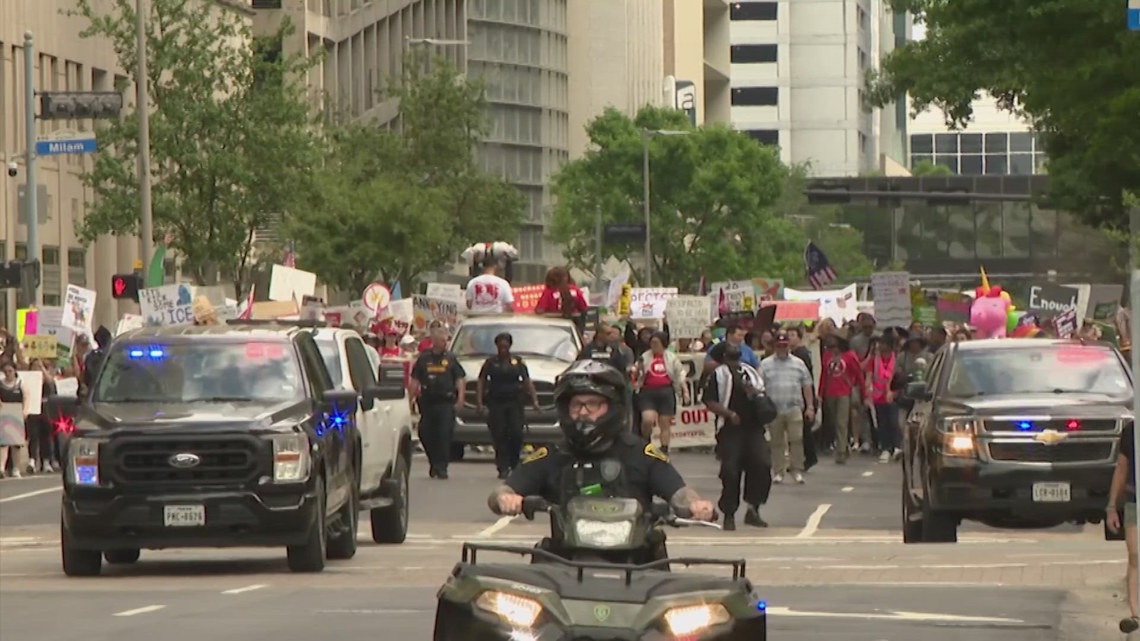 ‘No Kings’ protest draws crowds to downtown Houston as demonstrations spread nationwide