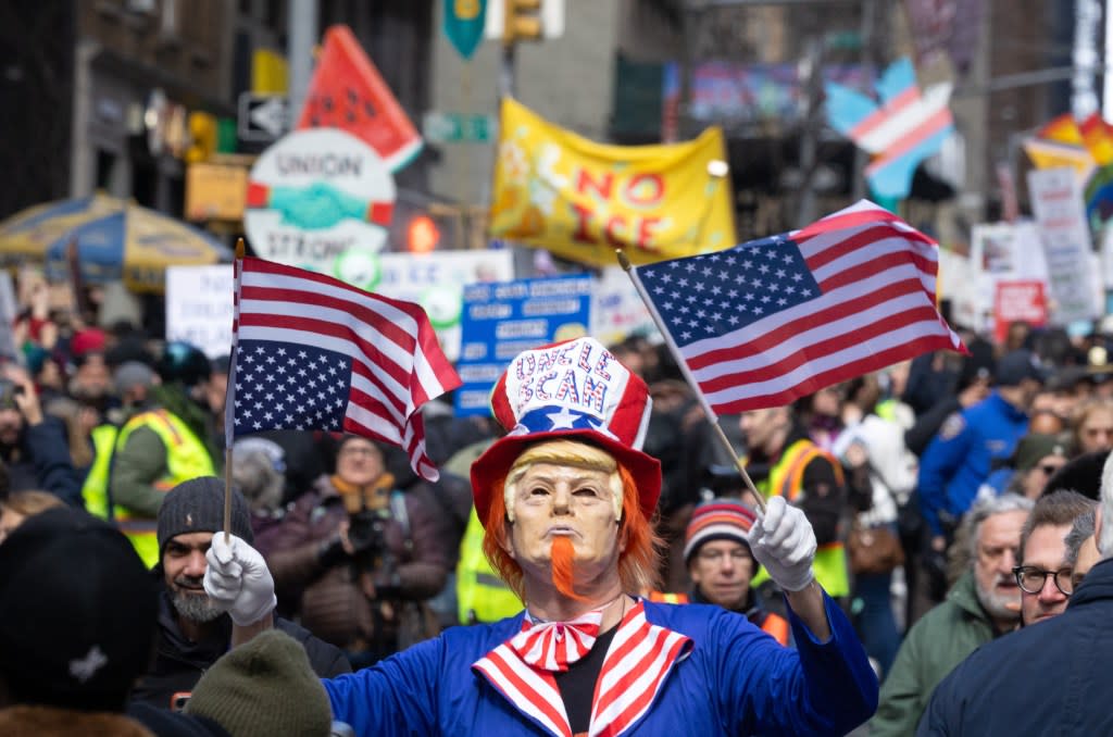 The No Kings march in Midtown Manhattan, New York City. Aristide Economopoulos for NY Post
