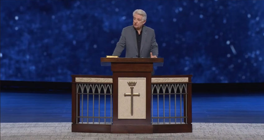 Pastor Jack Graham in a screenshot from a livestream of Prestonwood Baptist Church in Plano, Texas, on March 15, 2026. 