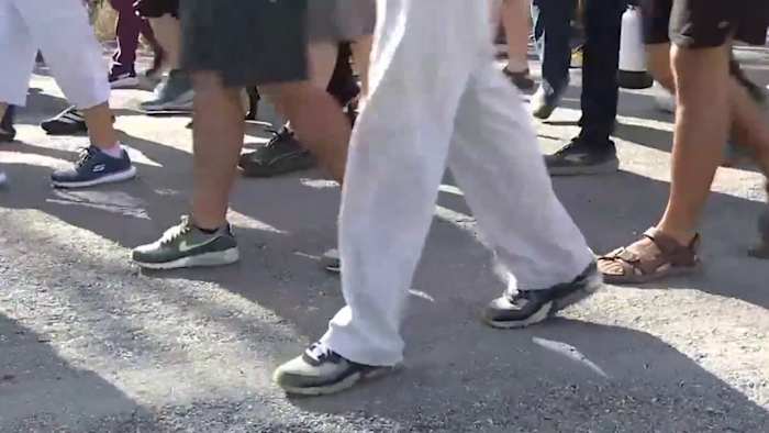 Faith leaders finish 90-mile walk from Dilley calling for release of children, parents in ICE custody