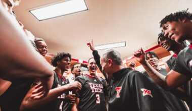 Donovan Atwell celebrates after making a 3-pointer in a win over Iowa State.