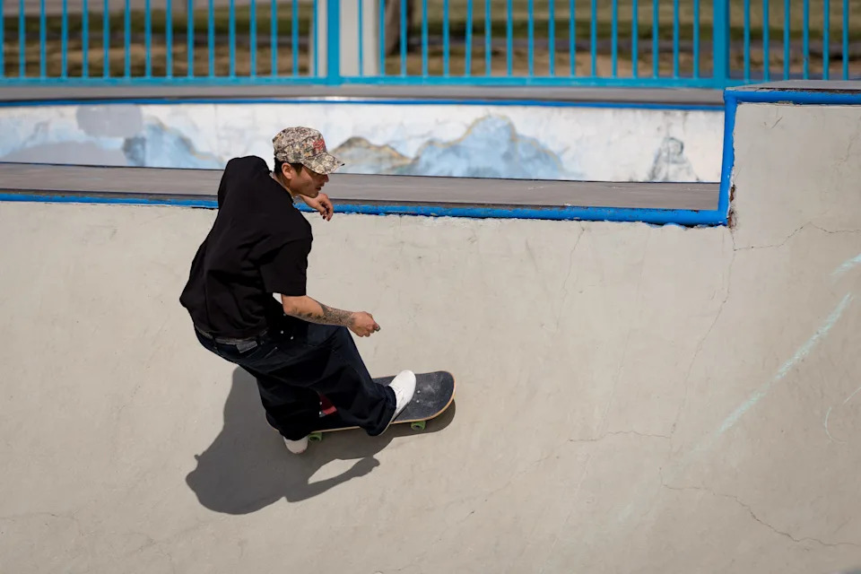 Danny Ruiz, an El Paso skateboarder, skates at Carolina Skatepark in the Lower Valley on Tuesday, Feb. 24, 2026. Ruiz is ranked No. 89 in the world and will represent Mexico at the Skateboarding World Championships in São Paulo, Brazil.