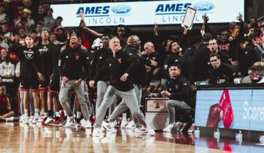 Donovan Atwell, LeJuan Watts and Christian Anderson celebrate a great play together in a win over Cincinnati.