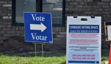 voting sign in Trophy Club.