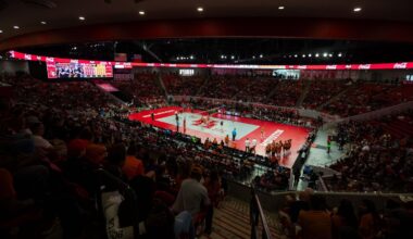 Harmoni Dobbins and Olivia Stringer pose for pictures during their visit.