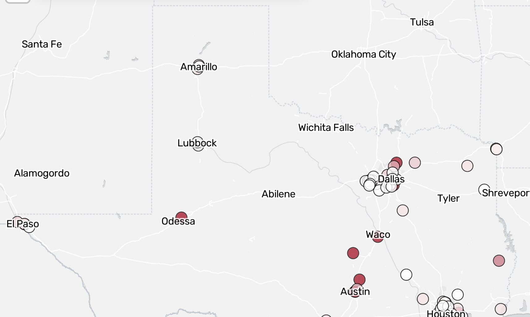 Data for mass shootings in Texas