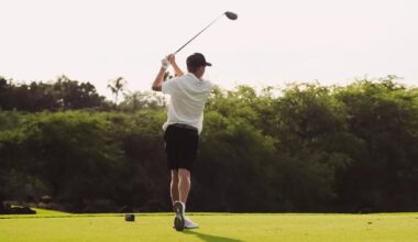 Adam Bresnu hits a practice shot at the Rawls Course