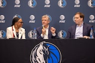 NBA Executive Rick Welts, Dallas Mavericks Chief Executive Officer Cynt Marshall and Dallas...