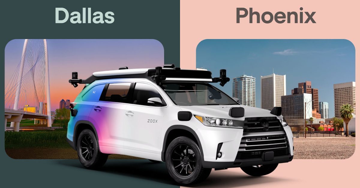 Zoox expands US robotaxi testing to Phoenix and Dallas