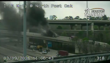 Katy Freeway traffic: Truck fire blocking Katy Freeway connector ramp to I-610 West Loop