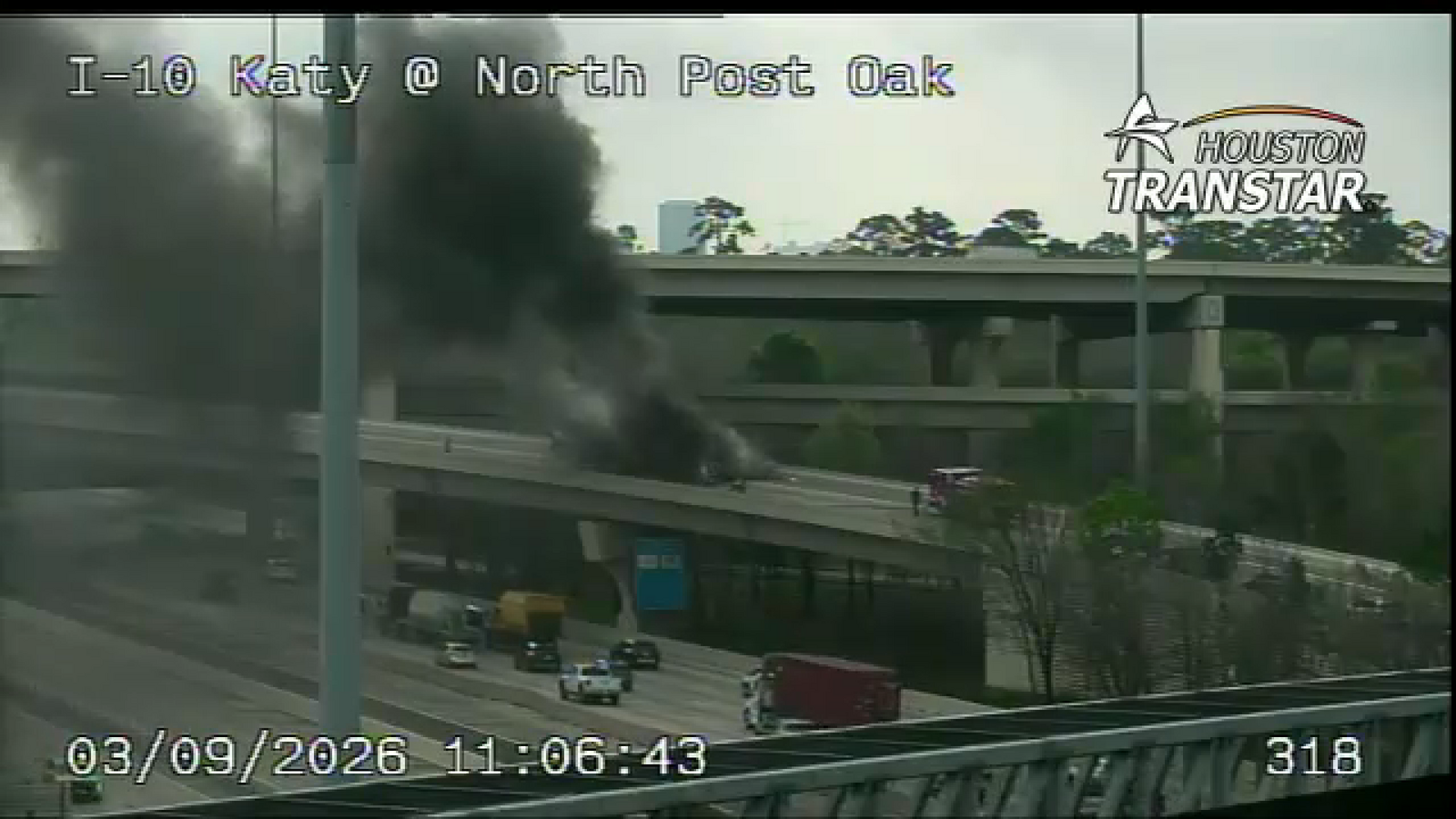 Katy Freeway traffic: Truck fire blocking Katy Freeway connector ramp to I-610 West Loop