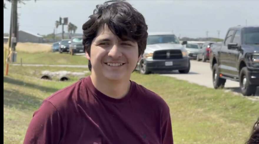 Antonio Yesayahu Gámez-Cuéllar after his release from the ICE detention facility in Dilley, Texas on March 9, 2026.