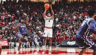 Donovan Atwell fires up a 3-pointer in a game against TCU.