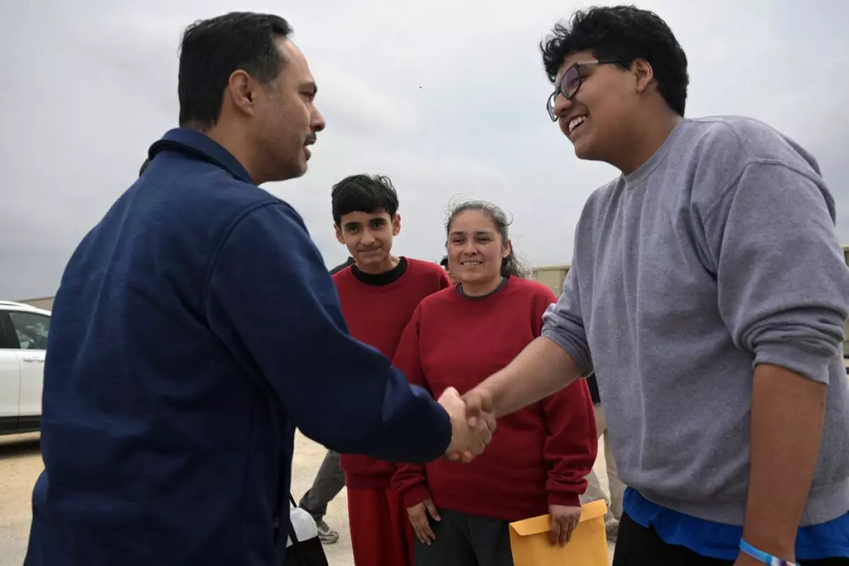 Courtesy: Rep. Joaquin Castro (D, San Antonio) after the family was released on Monday, March 9, 2026.