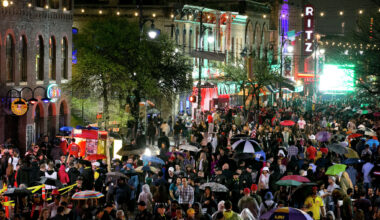 Map of street closures in downtown Austin