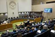 The council listens to speakers at a council meeting on Wednesday, March 4, 2026, at City...