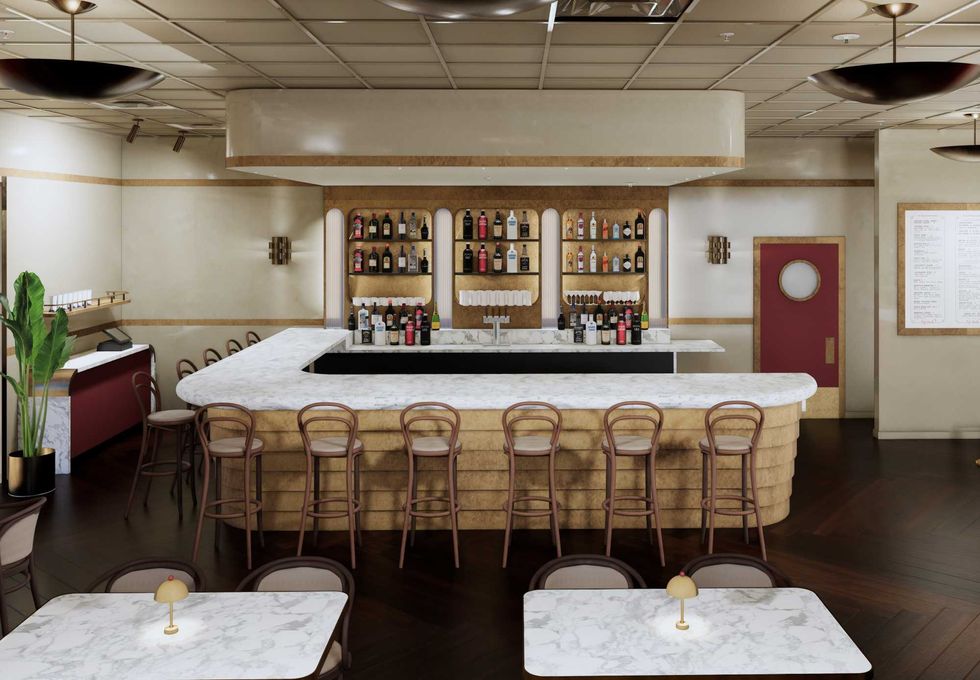 Cafe Fleurs de Nuit at the Blanton interior