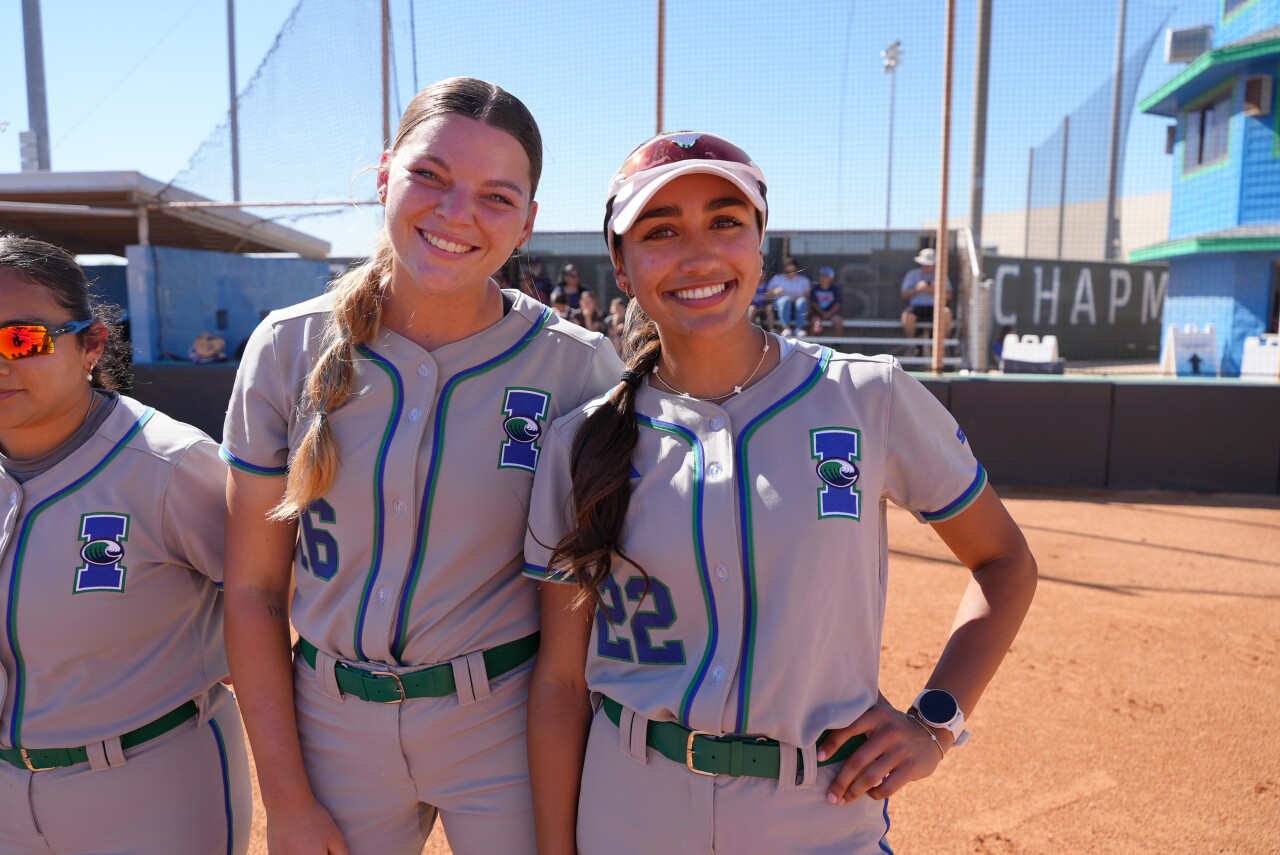 Islanders softball Kendra Winfrey and Taylor Reyes