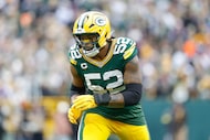 Green Bay Packers defensive end Rashan Gary (52) on defense during an NFL game against the...