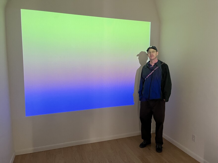 Artist Justin Boyd, creator of display Hydrosynthesis at cactusBarn