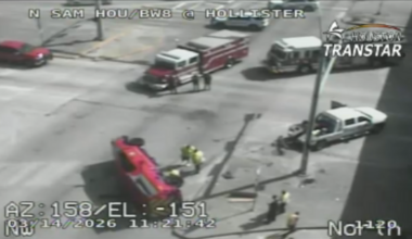 2-vehicle crash on North Beltway feeder road appeared to involve medical vehicle, HCSO says