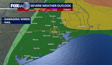 Houston weather: Severe storm threat Sunday night followed by damaging wind advisory