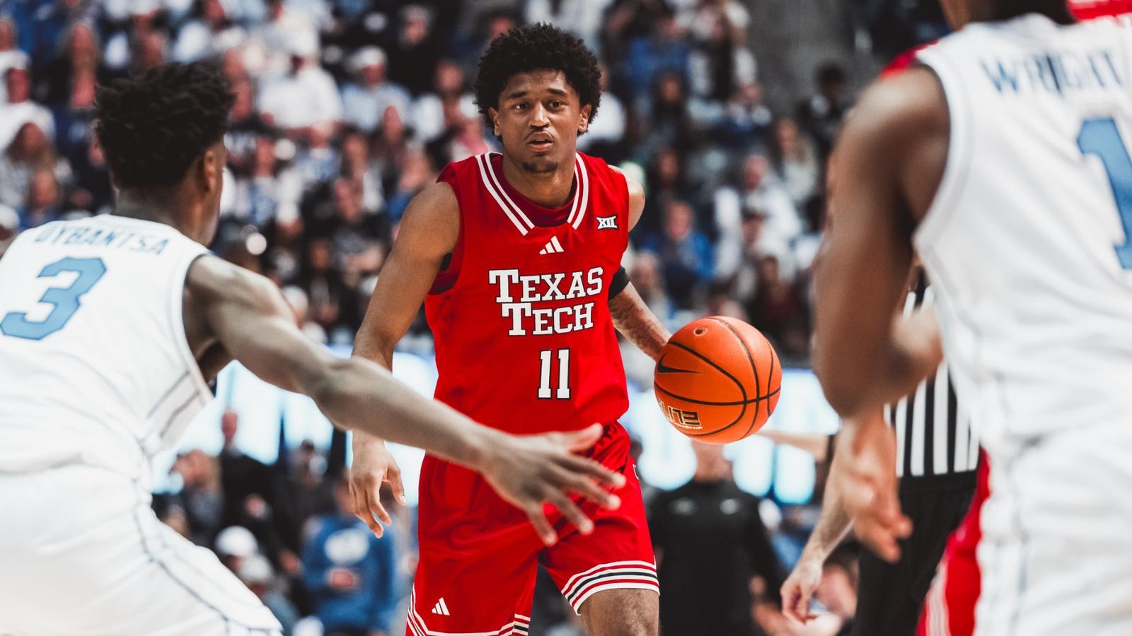 Grant McCasland and the Red Raiders celebrate after hearing their name called for the NCAA Tournament.