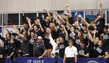 Jaxon Bowshire diving on platform at NCAA Championships