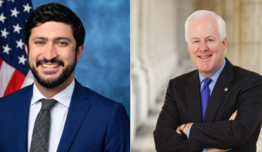 Rep. Greg Casar (D-Texas) and Texas Sen. John Cornyn (R)