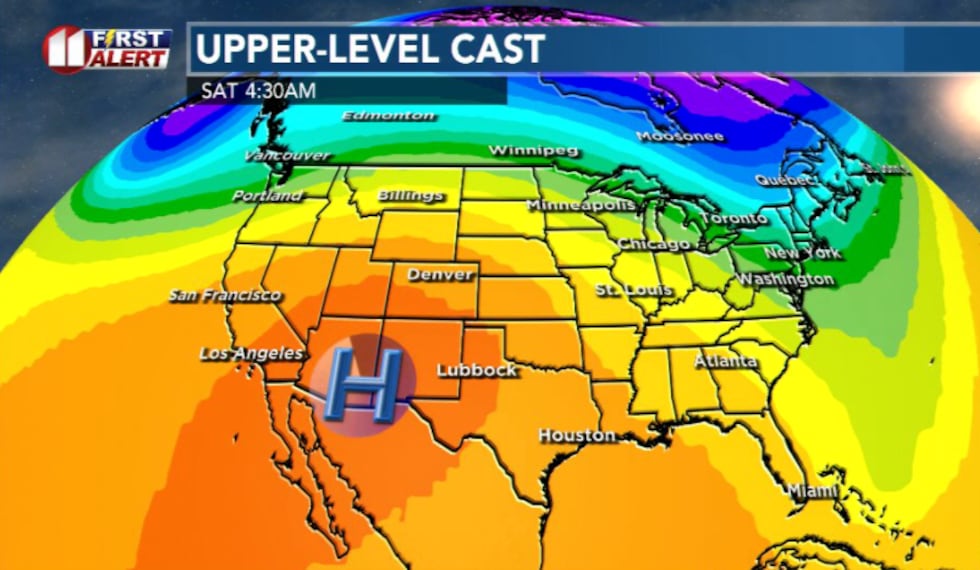 The current pattern: high pressure parked over the southwestern U.S.