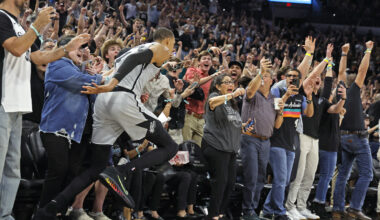 spurs fans cheering wemby
