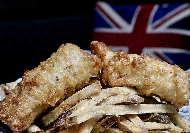 Beer-battered Atlantic cod and chips at the Londoner Pub location in Colleyville.