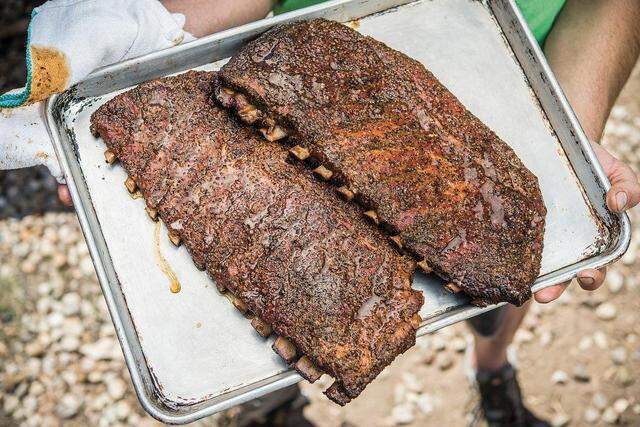 Franklin Barbecue’s spice-rubbed brisket. 