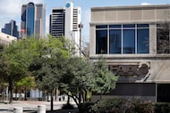 An exterior view of the WFAA television station on Young Street in downtown Dallas, March...