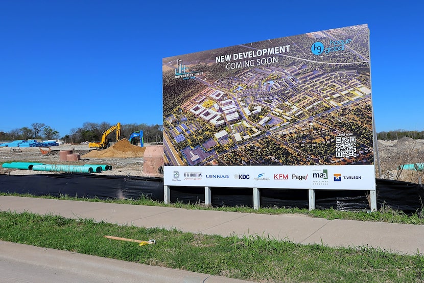 University Hills construction site in progress near East Wheatland and South Lancaster Roads...