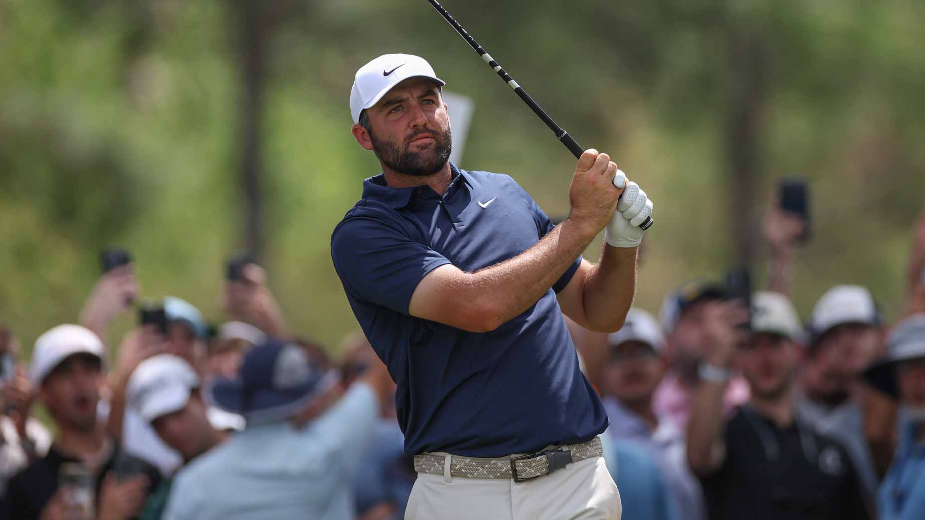 2026 Texas Children's Houston Open odds: Scottie Scheffler hits shot at TPC Sawgrass.