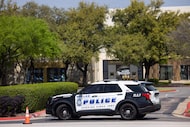 Dallas Police units respond after NorthPark Center was evacuated for a potential security...