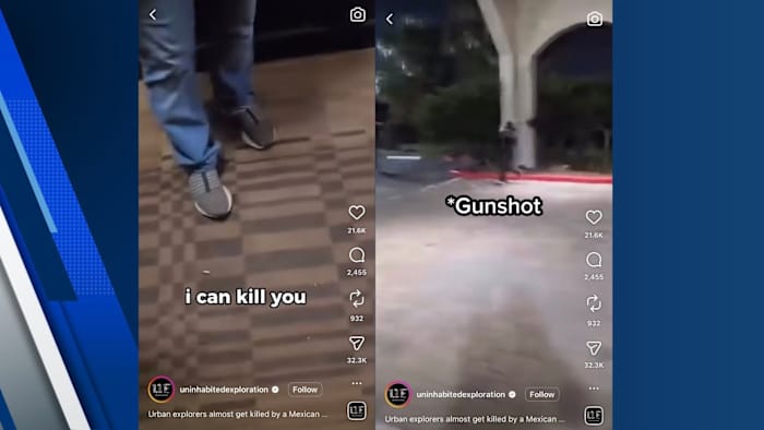 Video shows armed guard firing at urban explorers during confrontation at vacant Houston hotel