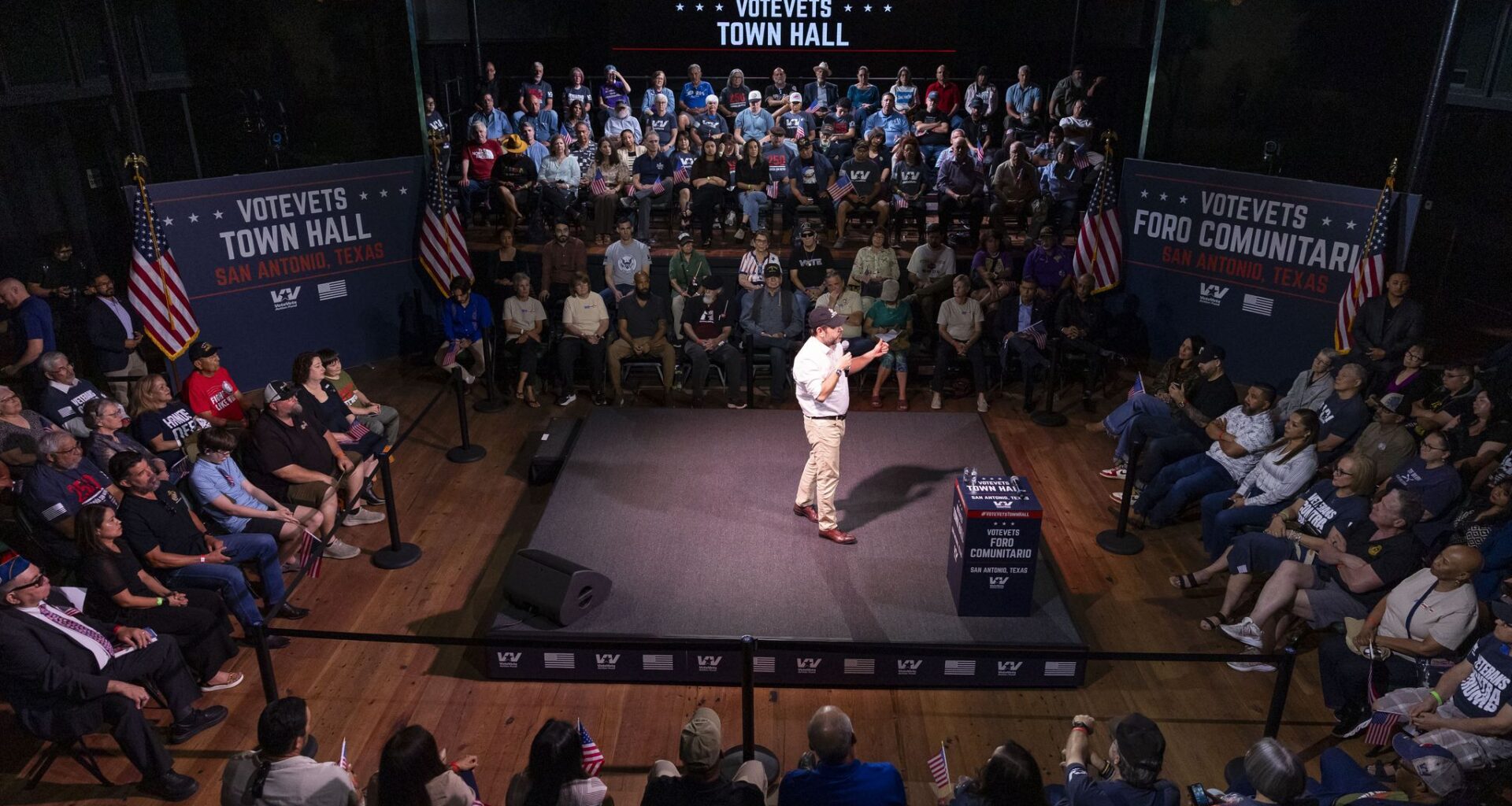 Will veterans help turn Texas blue? Ruben Gallego wants them to.