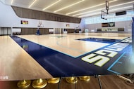 Renderings of a proposed Dallas Wings practice facility were on view during a June 2025,...
