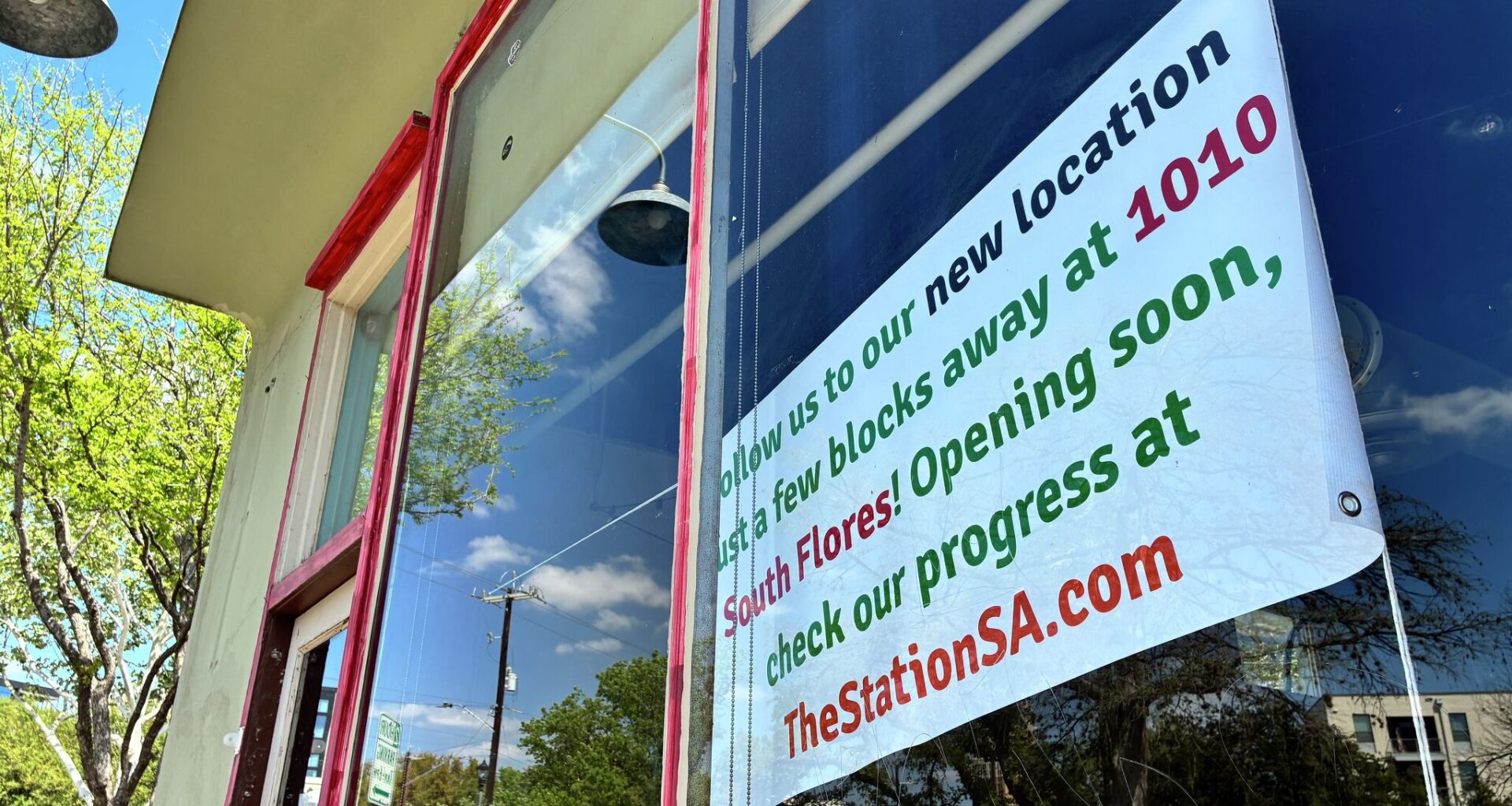 A sign is now on the front window of The Station Cafe notifying would-be customers of its sudden move. 