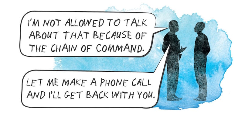 “I'm not allowed to talk about that because of the chain of command,” said the officer. “Let...